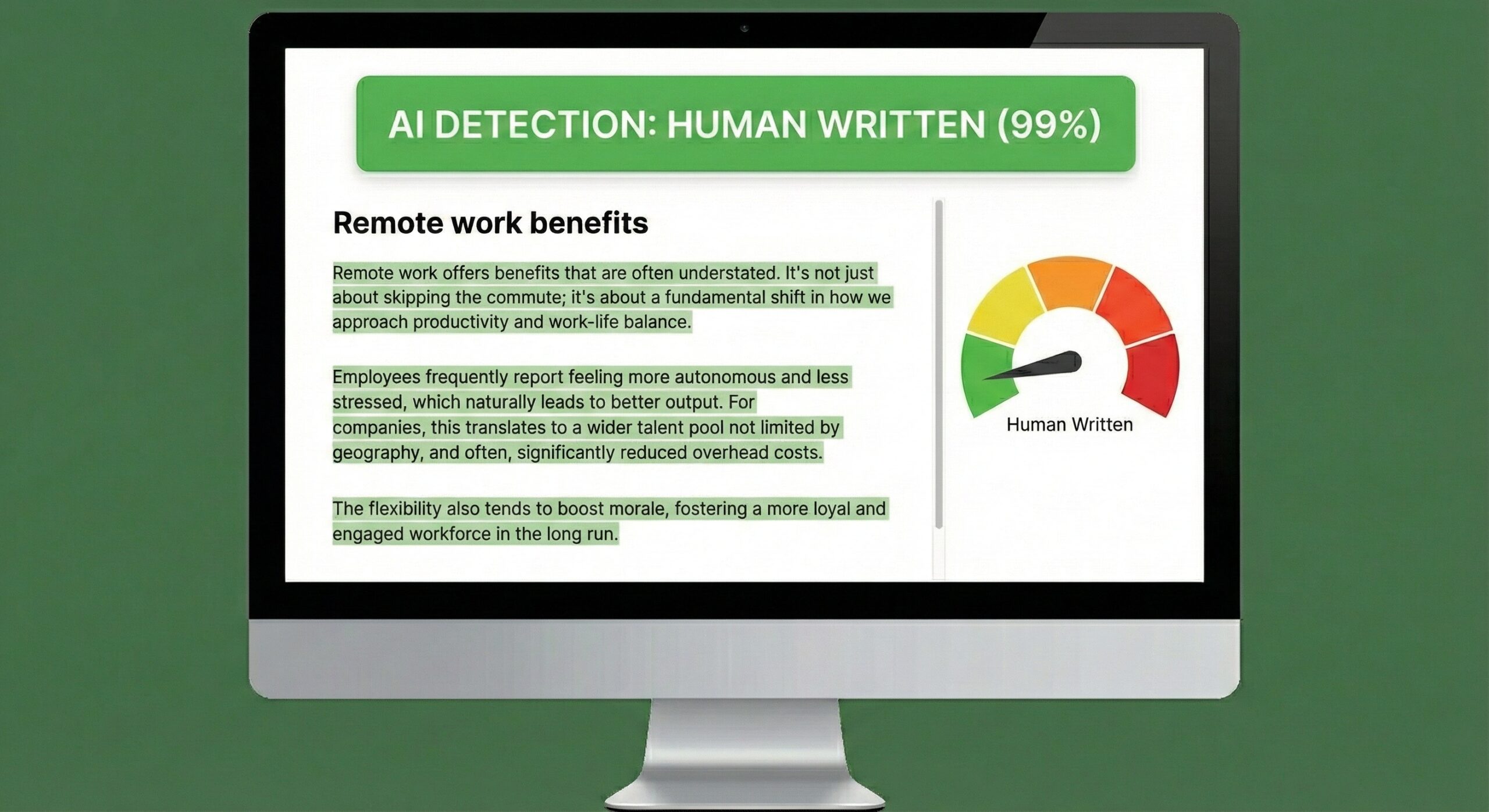 Undetectable AI text passing detection test